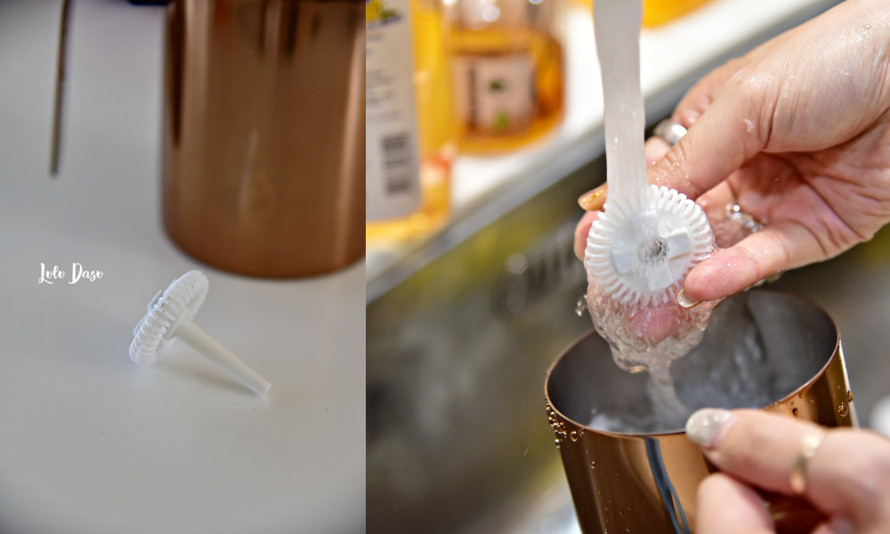 網美飲料在家做｜美到尖叫的ikuk玫瑰金奶泡機・打出超綿密奶泡·方便使用又好清洗